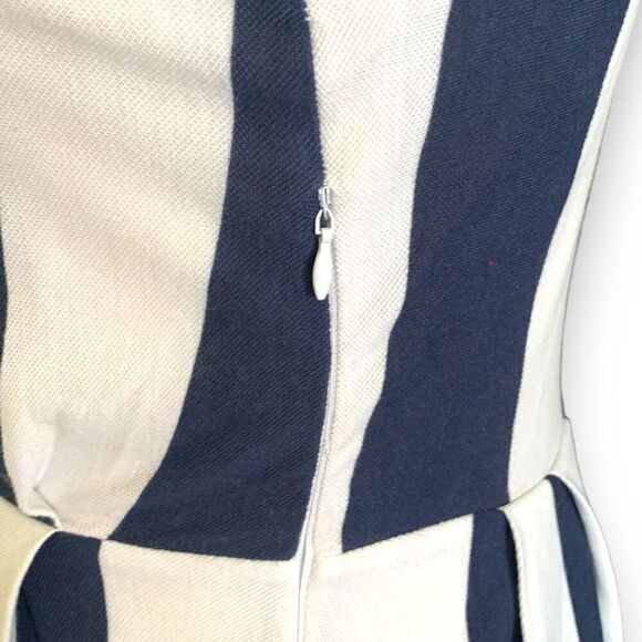 Gant Dress Blue White Vertical Printed Striped Strapless Fit And Flare Mini XS - Picture 5 of 11